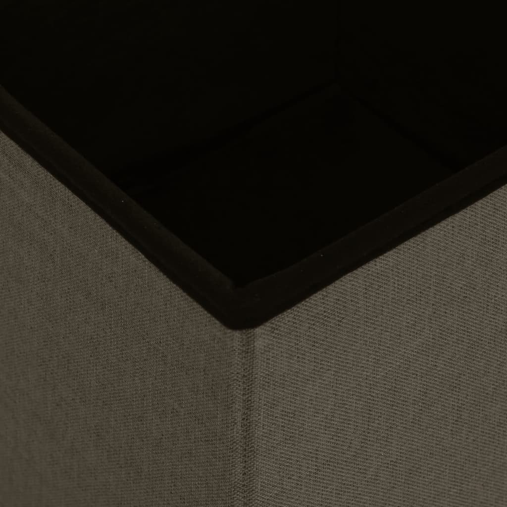 Hocker mit Stauraum Dunkelbraun Leinenoptik - Pazzar.ch