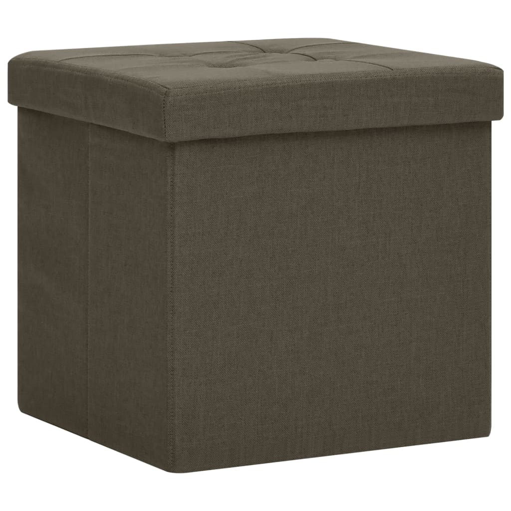 Hocker mit Stauraum 2 Stk. Dunkelbraun Leinenoptik - Pazzar.ch