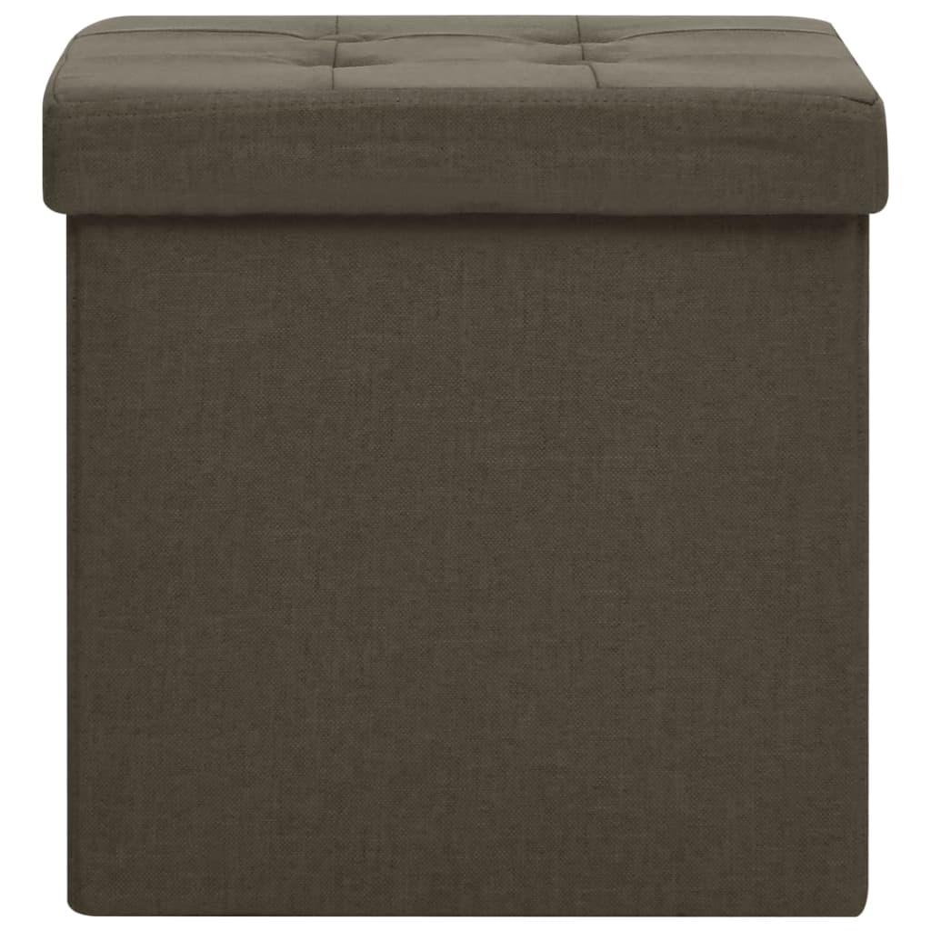 Hocker mit Stauraum 2 Stk. Dunkelbraun Leinenoptik - Pazzar.ch