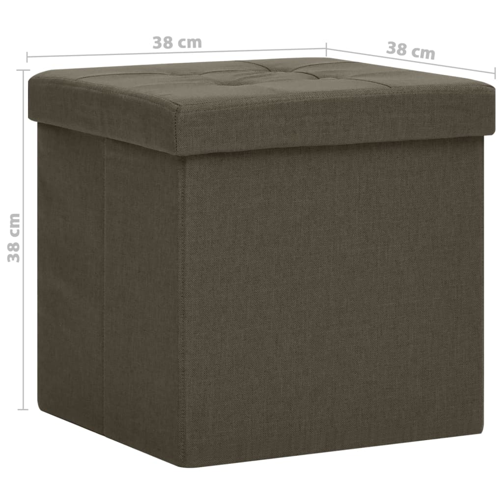 Hocker mit Stauraum 2 Stk. Dunkelbraun Leinenoptik - Pazzar.ch