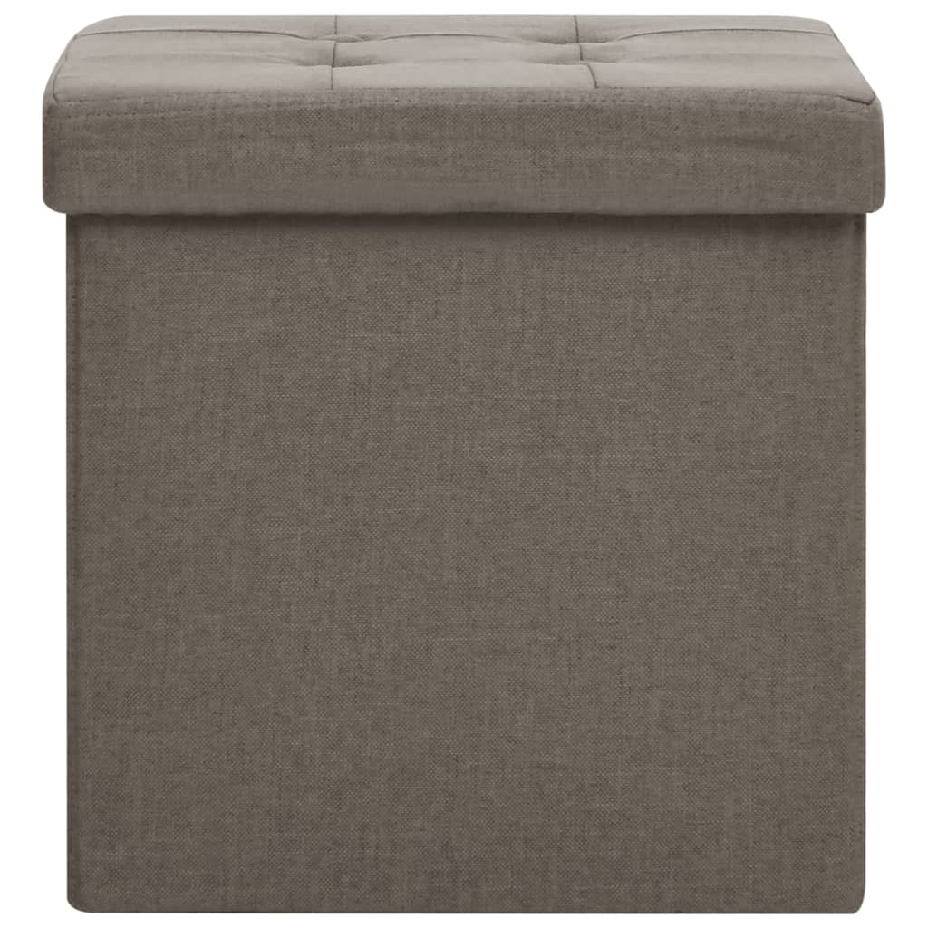 Hocker mit Stauraum 2 Stk. Taupe Leinenoptik - Pazzar.ch