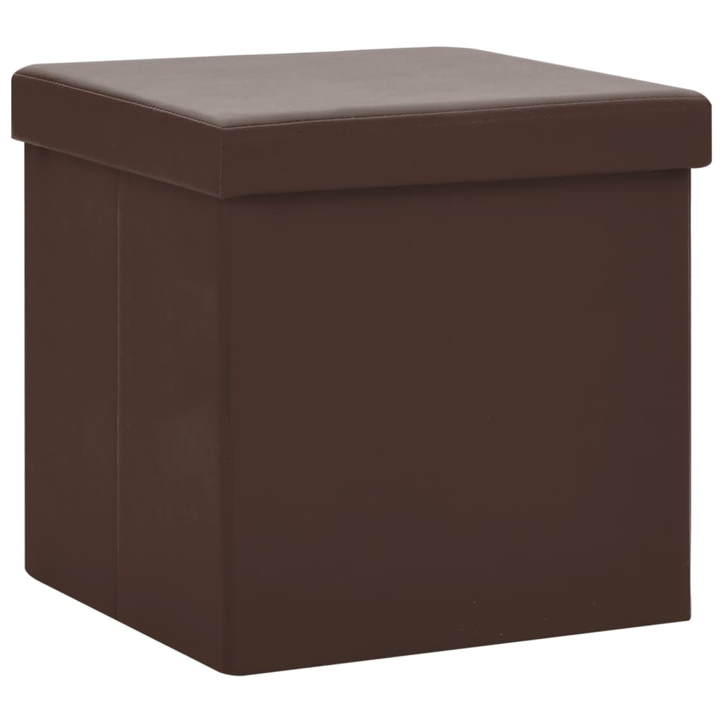 Hocker mit Stauraum 2 Stk. Braun PVC - Pazzar.ch