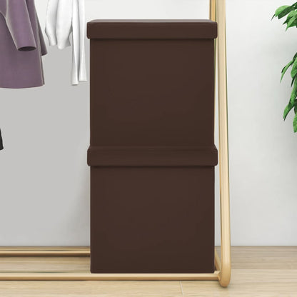 Hocker mit Stauraum 2 Stk. Braun PVC - Pazzar.ch