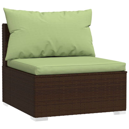 3-Sitzer-Sofa mit Kissen Braun Poly Rattan - Pazzar.ch