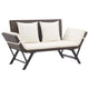 Gartenbank mit Kissen Braun 176 cm Poly Rattan