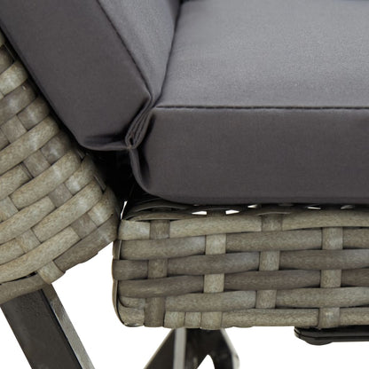 Gartenbank mit Kissen Grau 176 cm Poly Rattan - Pazzar.ch