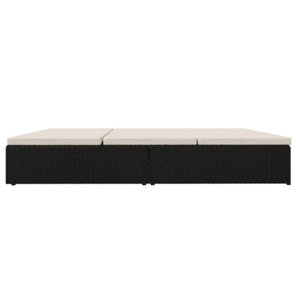 Sonnenliege mit Auflagen Poly Rattan Schwarz - Pazzar.ch