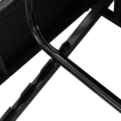 Sonnenliege mit Auflagen Poly Rattan Schwarz - Pazzar.ch