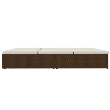 Sonnenliege mit Auflagen Poly Rattan Braun - Pazzar.ch