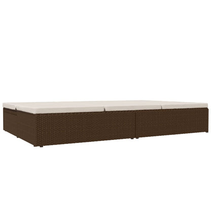 Sonnenliege mit Auflagen Poly Rattan Braun - Pazzar.ch