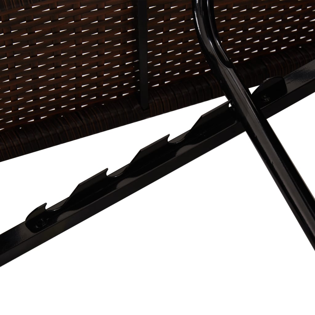 Sonnenliege mit Auflagen Poly Rattan Braun - Pazzar.ch