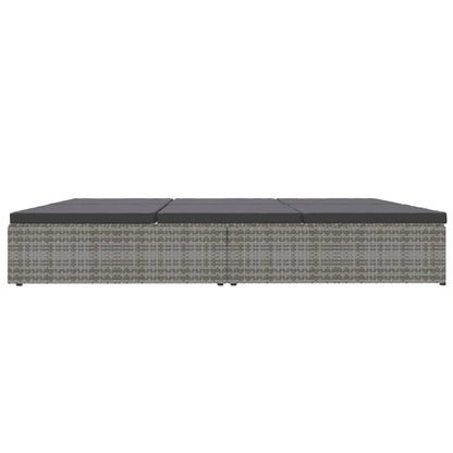 Sonnenliege mit Auflagen Poly Rattan Dunkelgrau - Pazzar.ch