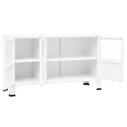 Industrial Sideboard Weiß 105x35x62 cm Metall und Glas - Pazzar.ch
