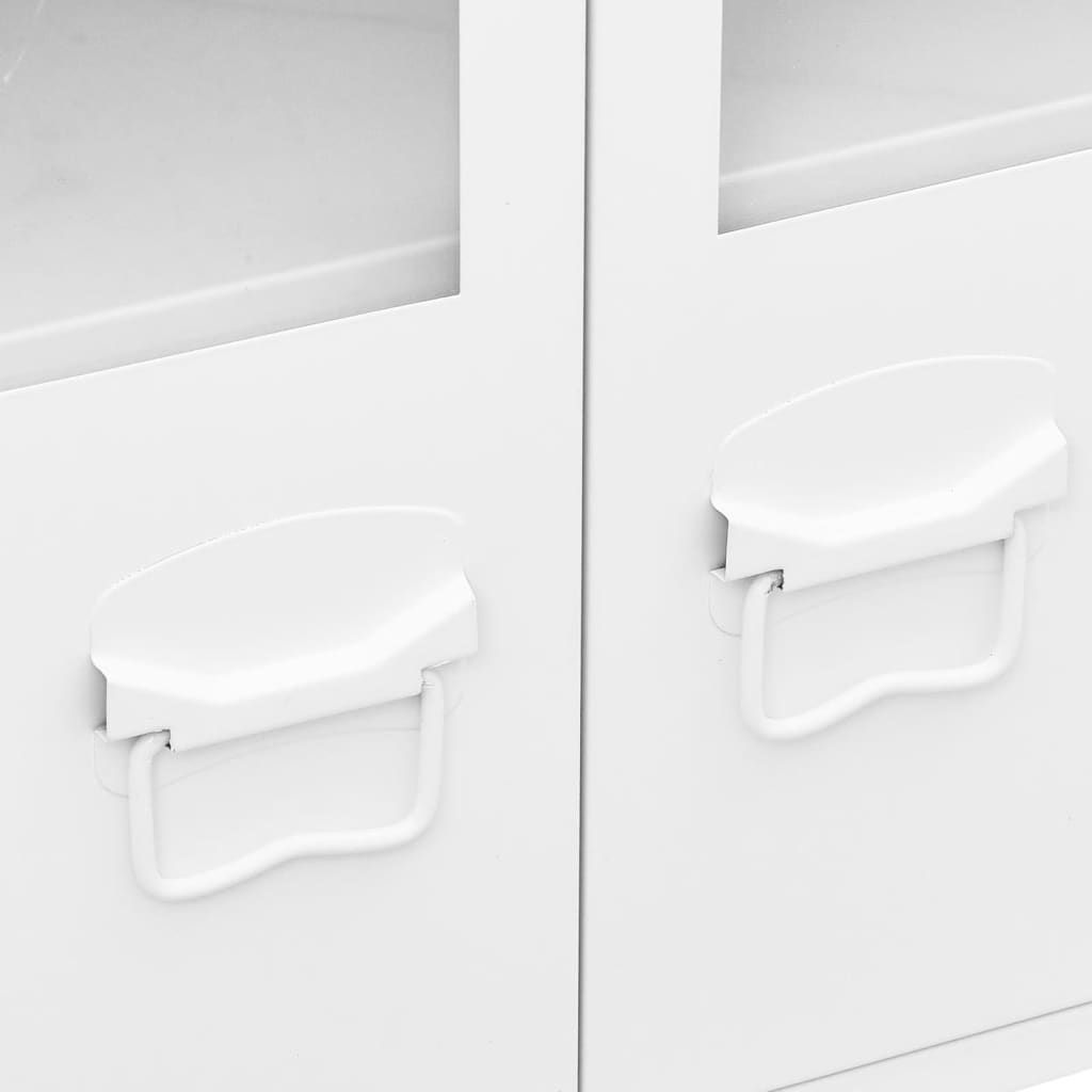 Industrial Sideboard Weiß 105x35x62 cm Metall und Glas - Pazzar.ch