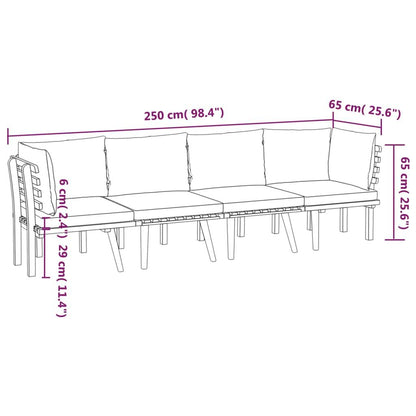 4-tlg. Garten-Lounge-Set mit Kissen Massivholz Akazie - Pazzar.ch