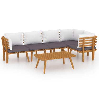 6-tlg. Garten-Lounge-Set mit Kissen Massivholz Akazie - Pazzar.ch