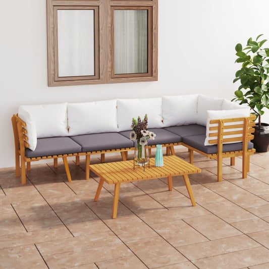 6-tlg. Garten-Lounge-Set mit Kissen Massivholz Akazie - Pazzar.ch