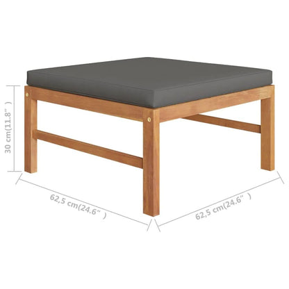 4-tlg. Garten-Lounge-Set mit Grauen Kissen Massivholz Teak - Pazzar.ch