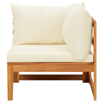 3-tlg. Garten-Lounge-Set mit Cremeweißen Kissen Massivholz Akazie - Pazzar.ch