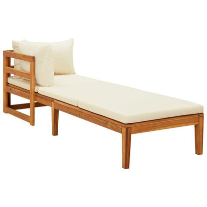 3-tlg. Garten-Lounge-Set mit Cremeweißen Kissen Massivholz Akazie - Pazzar.ch