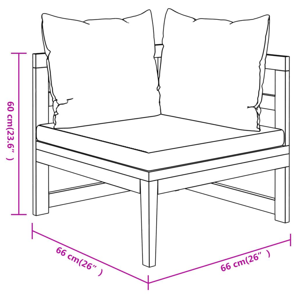 3-tlg. Garten-Lounge-Set mit Cremeweißen Kissen Massivholz Akazie - Pazzar.ch