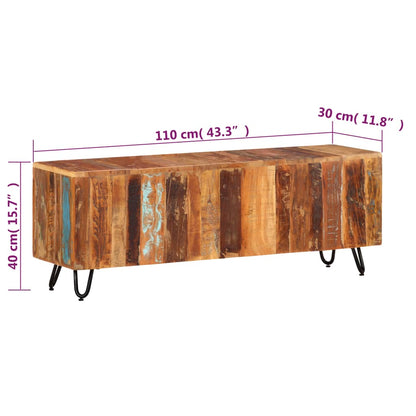 TV-Schrank 110x30x40 cm Altholz Massiv - Pazzar.ch