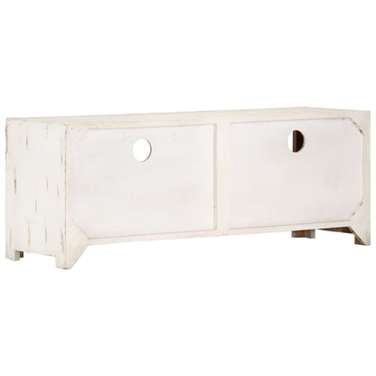TV-Schrank Massivholz Akazie 110x30x40 cm Weiß - Pazzar.ch