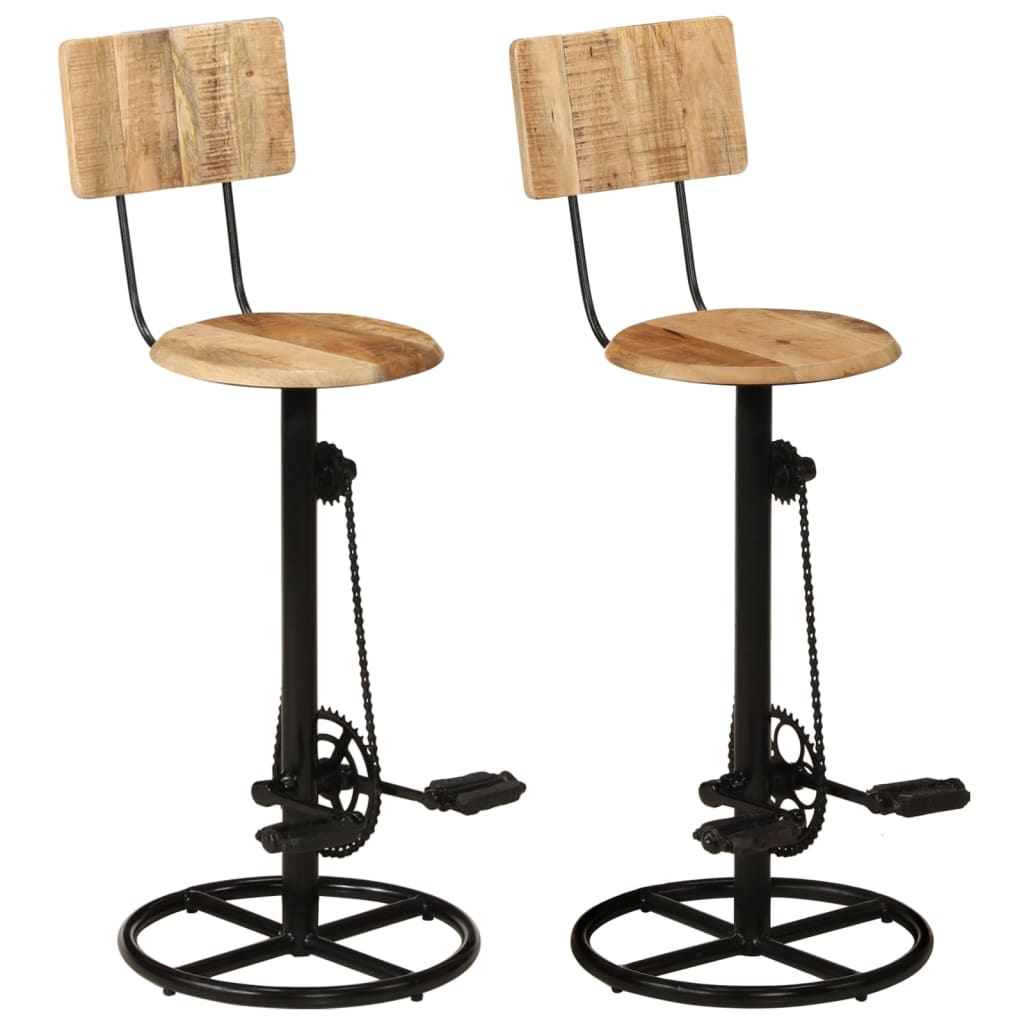 Barhocker 2 Stk. Massivholz Mango