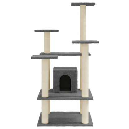 Kratzbaum mit Sisal-Kratzsäulen Dunkelgrau 110 cm - Pazzar.ch