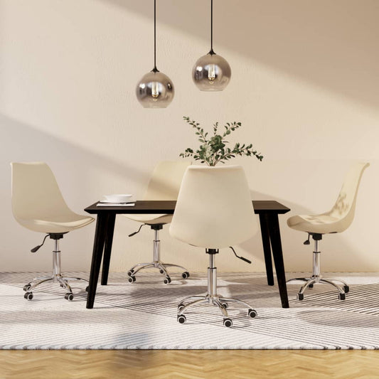 Esszimmerstühle 4 Stk. Drehbar Creme Stoff - Pazzar.ch