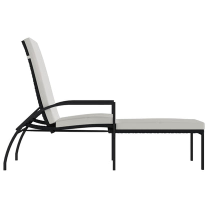 Sonnenliegen 2 Stk. mit Fußhocker PE-Rattan Schwarz - Pazzar.ch