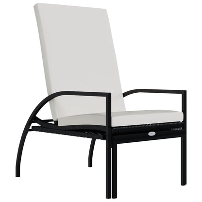 Sonnenliegen 2 Stk. mit Fußhocker PE-Rattan Schwarz - Pazzar.ch