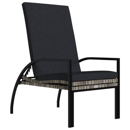Sonnenliegen 2 Stk. mit Fußhocker PE-Rattan Grau - Pazzar.ch