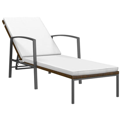 Sonnenliegen 2 Stk. mit Tisch Poly Rattan Braun - Pazzar.ch