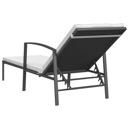 Sonnenliegen 2 Stk. mit Tisch Poly Rattan Schwarz - Pazzar.ch