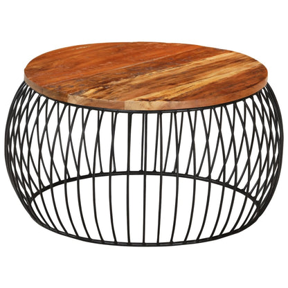 Couchtisch Ø68 cm Massivholz aus Altholz - Pazzar.ch