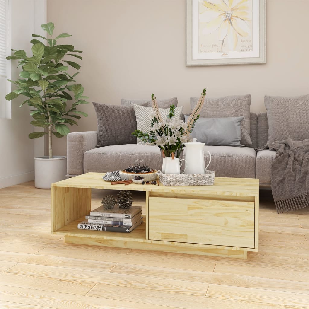 Couchtisch 110x50x33,5 cm Massivholz Kiefer - Pazzar.ch