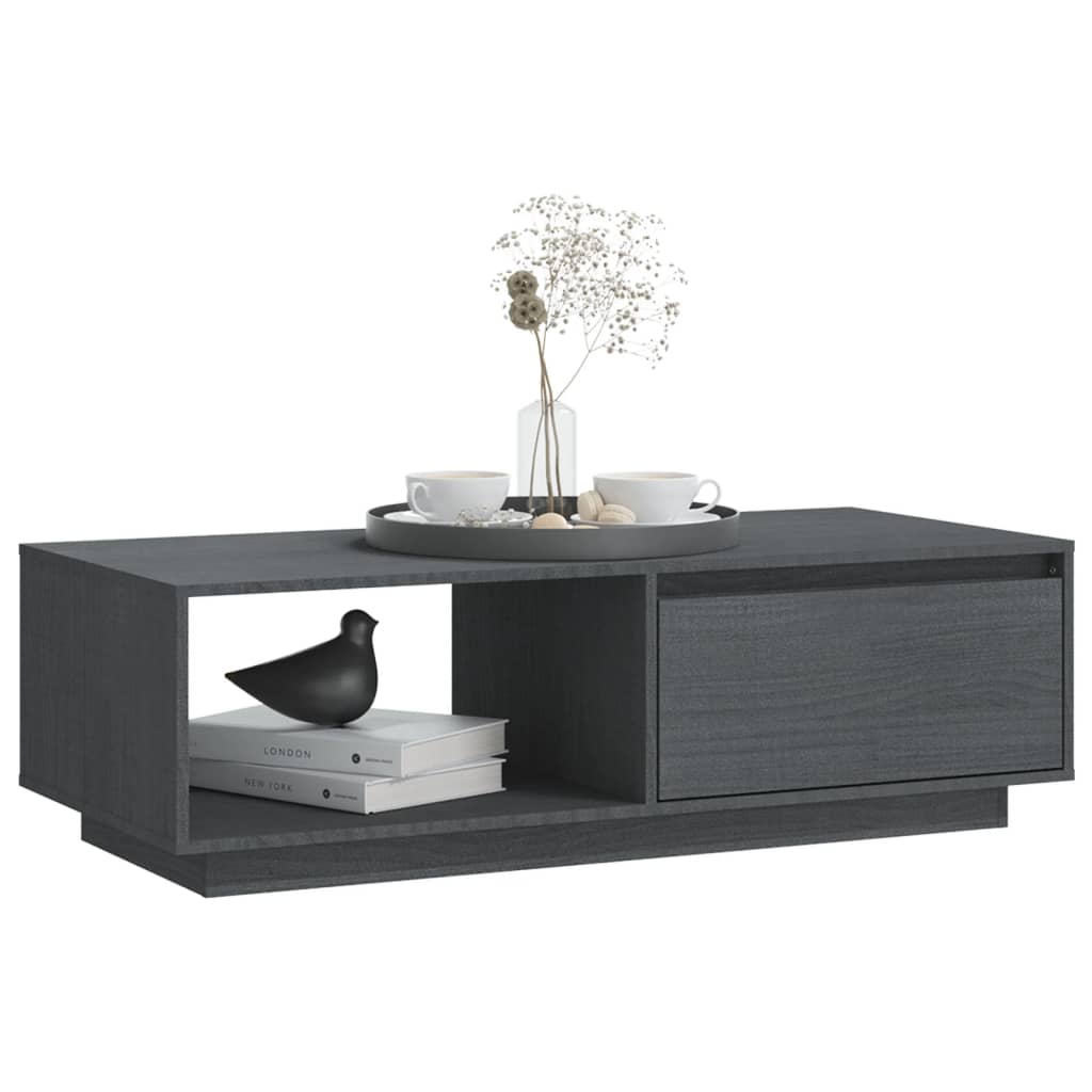 Couchtisch Grau 110x50x33,5 cm Massivholz Kiefer - Pazzar.ch