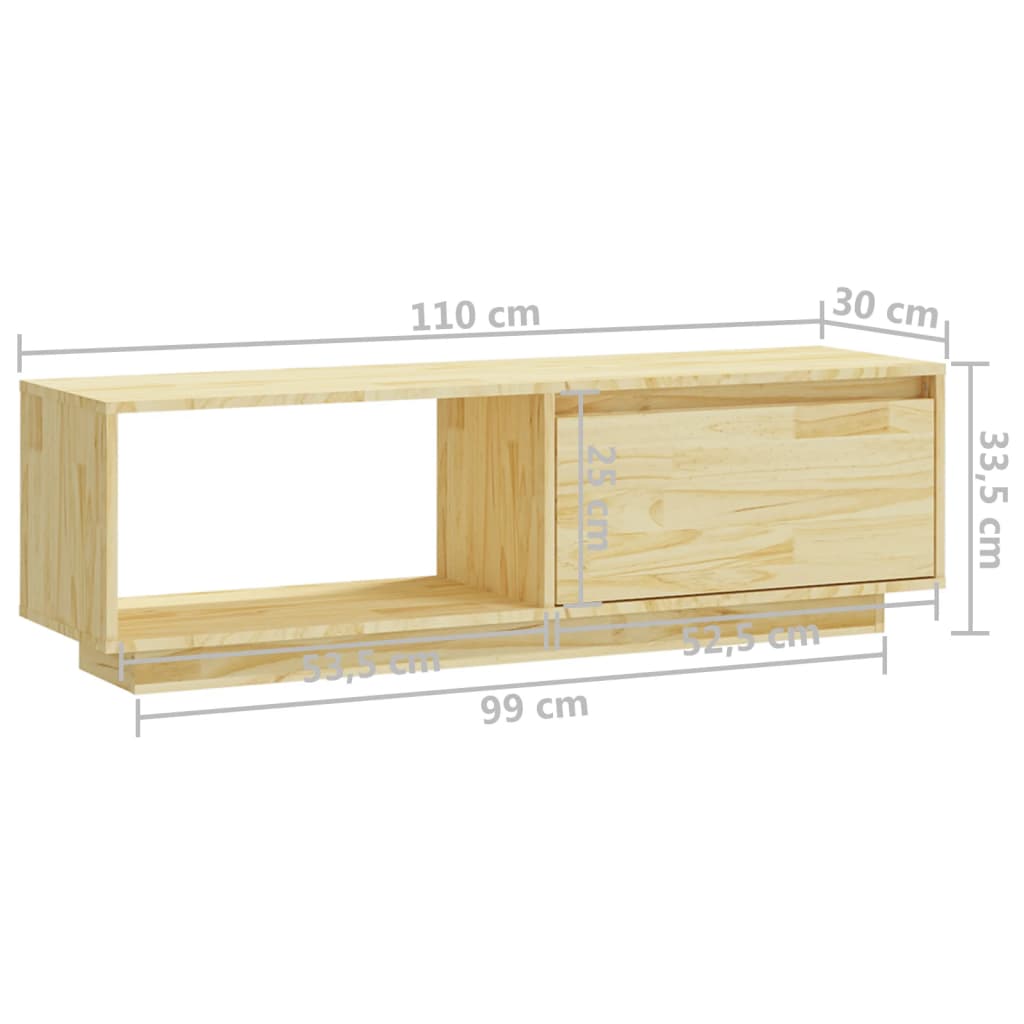 TV-Schrank 110x30x33,5 cm Massivholz Kiefer - Pazzar.ch