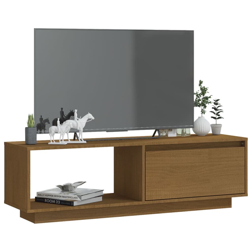 TV-Schrank Honigbraun 110x30x33,5 cm Massivholz Kiefer - Pazzar.ch