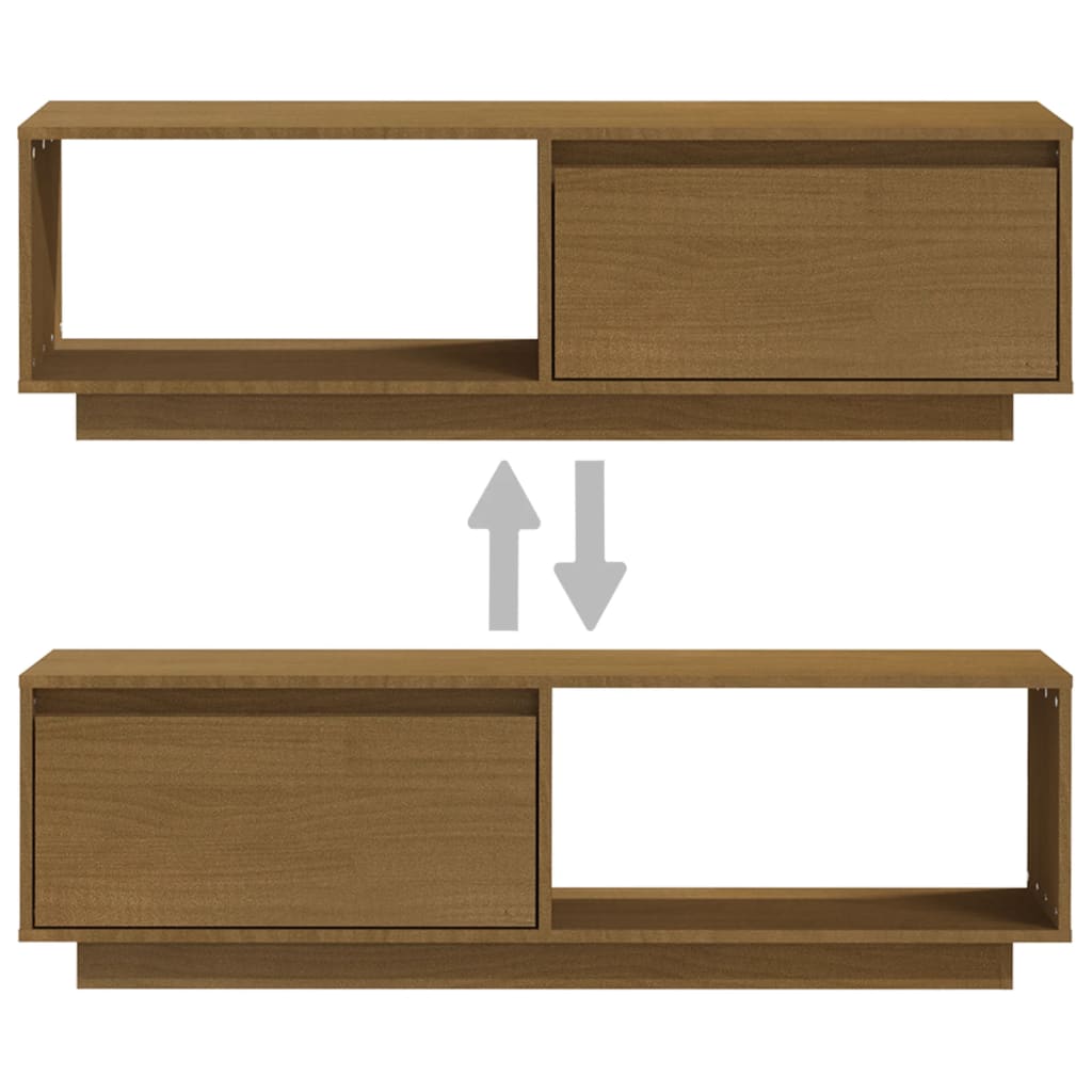 TV-Schrank Honigbraun 110x30x33,5 cm Massivholz Kiefer - Pazzar.ch