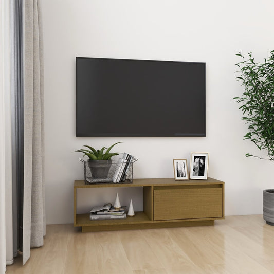 TV-Schrank Honigbraun 110x30x33,5 cm Massivholz Kiefer - Pazzar.ch