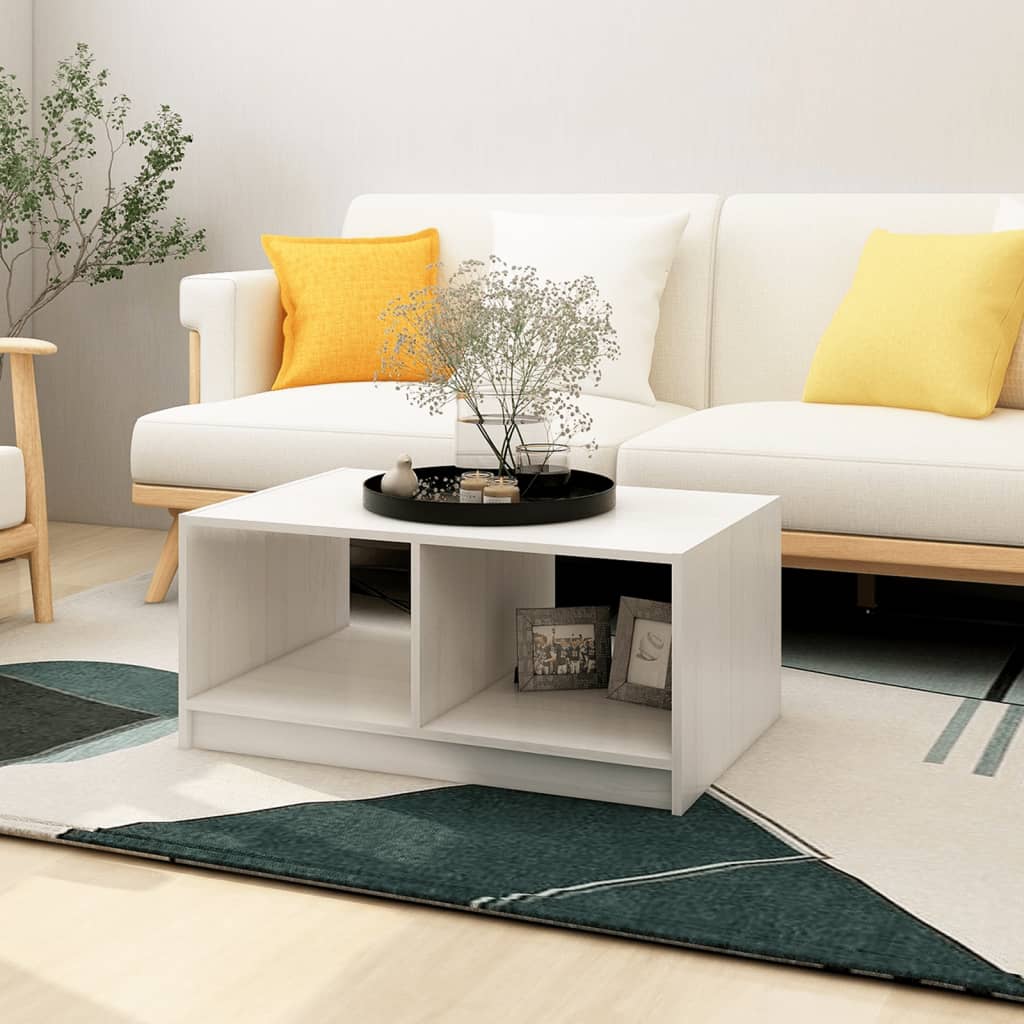Couchtisch Weiß 75x50x33,5 cm Massivholz Kiefer - Pazzar.ch