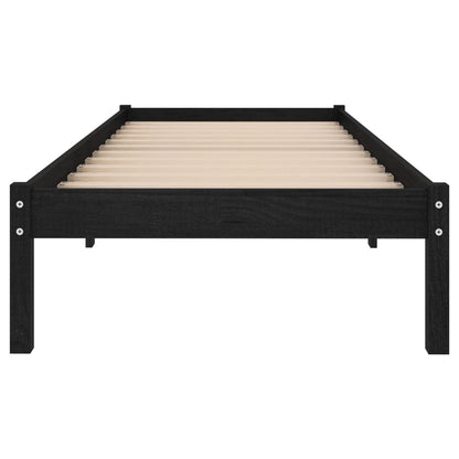 Massivholzbett Schwarz Kiefer 100x200 cm - Pazzar.ch