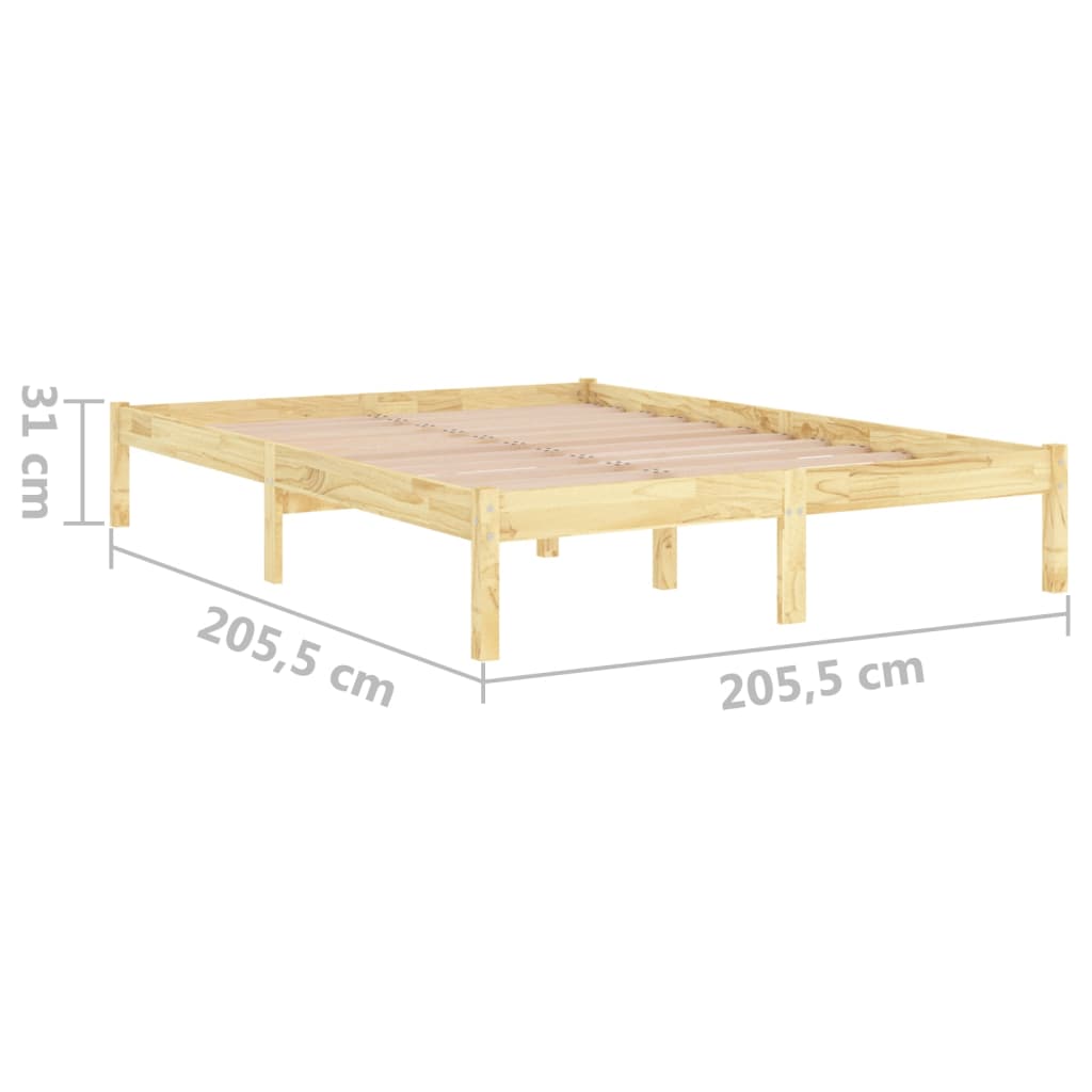 Massivholzbett Kiefernholz 200x200 cm - Pazzar.ch