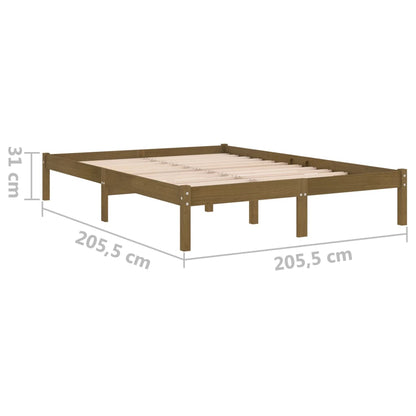 Massivholzbett Honigbraun Kiefer 200x200 cm - Pazzar.ch