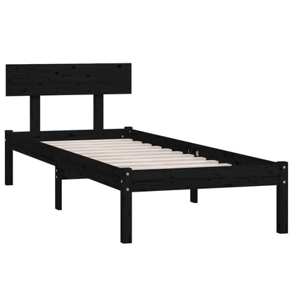 Massivholzbett Schwarz 75x190 cm - Pazzar.ch