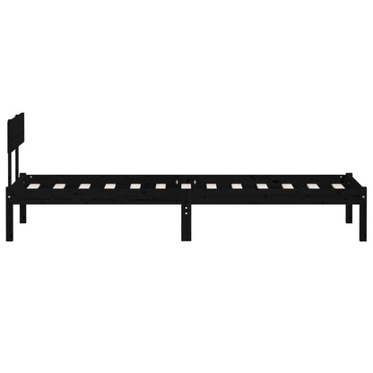Massivholzbett Schwarz 75x190 cm - Pazzar.ch
