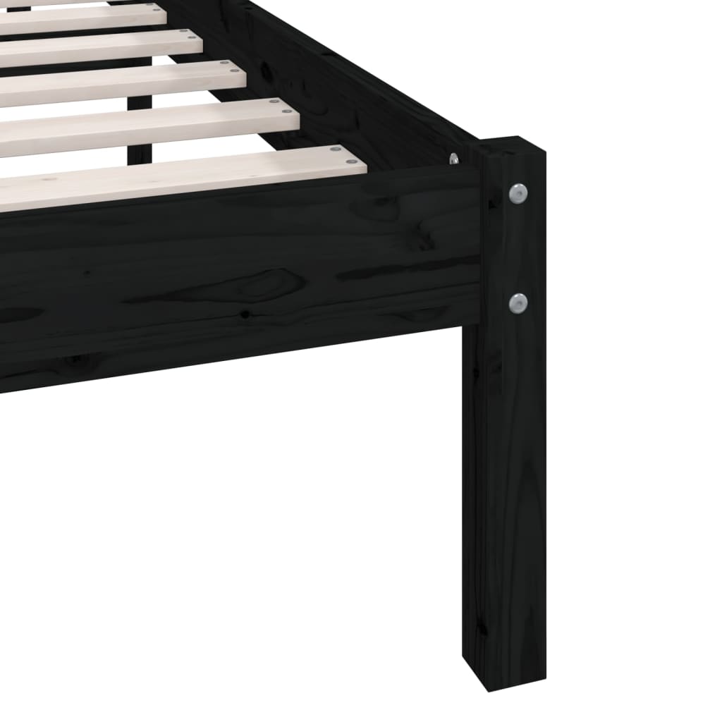Massivholzbett Schwarz 75x190 cm - Pazzar.ch