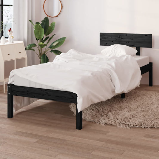 Massivholzbett Schwarz 75x190 cm - Pazzar.ch